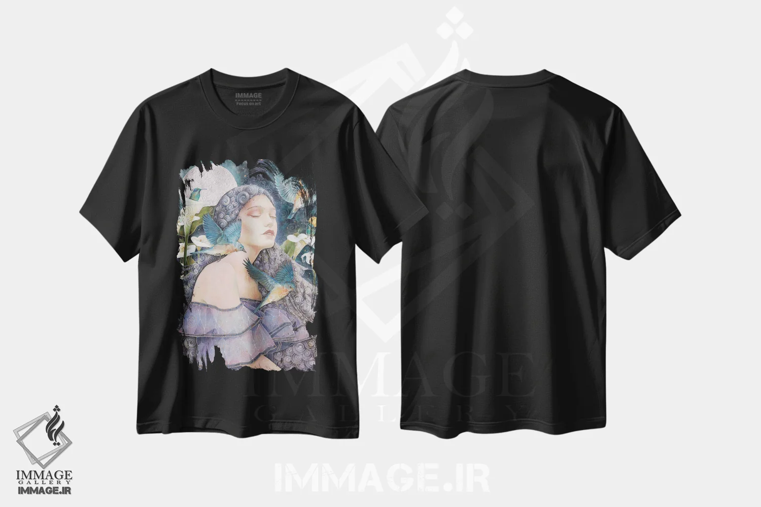تیشرت مشکی طرح دار نیکتوفیا، هنر فاخر معاصر اثر نیکولاس تاور | فروشگاه ایماژ
