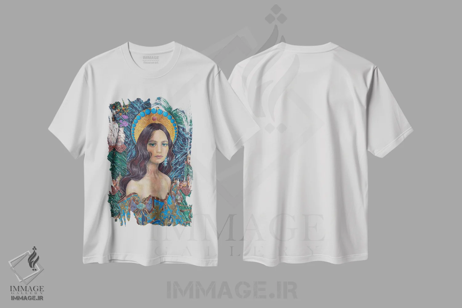 تیشرت سفید طرح دار اورین، هنر فاخر معاصر اثر نیکولاس تاور | immage.ir