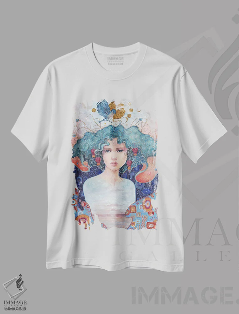 تیشرت سفید طرح دار گذرگاه، هنر فاخر معاصر اثر نیکولاس تاور | فروشگاه ایماژ