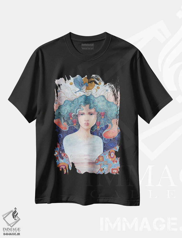 تیشرت مشکی طرح دار گذرگاه، هنر فاخر معاصر اثر نیکولاس تاور | immage.ir