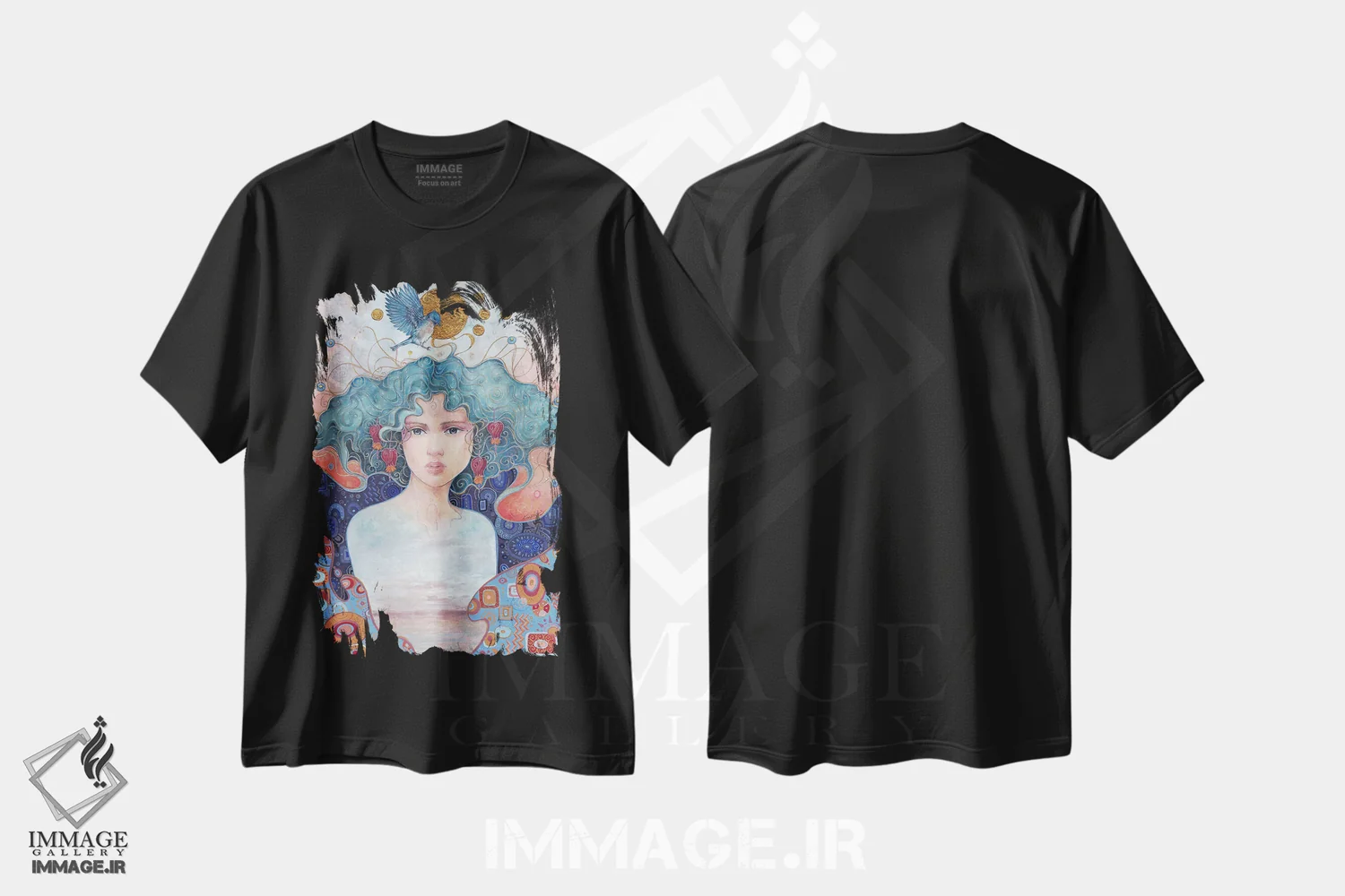 تیشرت مشکی طرح دار گذرگاه، هنر فاخر معاصر اثر نیکولاس تاور | immage.ir