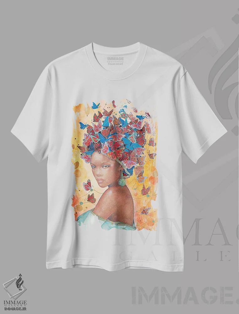 تیشرت سفید طرح دار الیزیا، هنر فاخر معاصر اثر نیکولاس تاور | immage.ir
