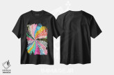 تیشرت مشکی طرح دار آن سوی رنگین کمان، تایپوگرافی اثر نور طُحمه | فروشگاه ایماژ