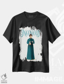تیشرت مشکی طرح دار ماری، تزئینی اثر نور طُحمه | فروشگاه ایماژ