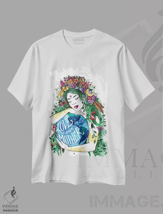 تیشرت سفید طرح دار عشق به مادرمان، هنر دیجیتال اثر نور طُحمه | immage.ir