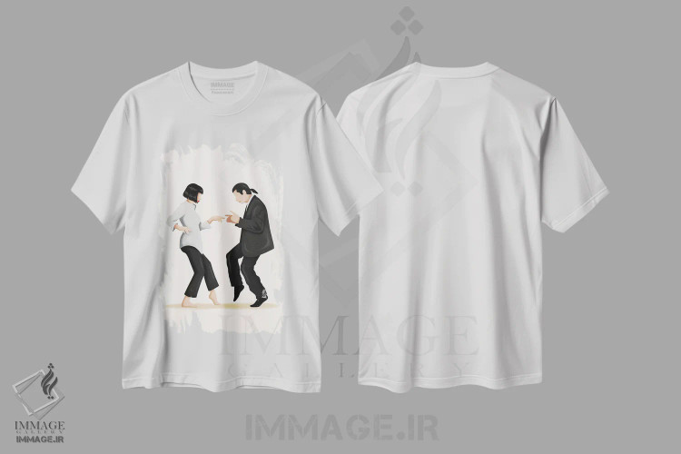تیشرت سفید طرح دار داستان عامه پسند، وینتیج و رترو اثر نور طُحمه | فروشگاه ایماژ