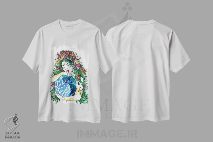 تیشرت سفید طرح دار عشق به مادرمان، هنر دیجیتال اثر نور طُحمه | immage.ir