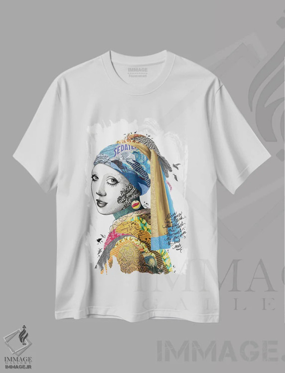 تیشرت سفید طرح دار همه اینجا دیوانه اند، دکوراسیون جایگزین اثر نور طُحمه | فروشگاه ایماژ