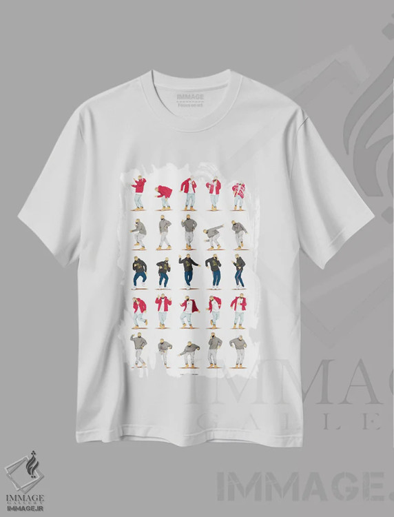 تیشرت سفید طرح دار زنگ تماس داغ، هنر آمریکایی آفریقایی تبار اثر نور طُحمه | immage.ir