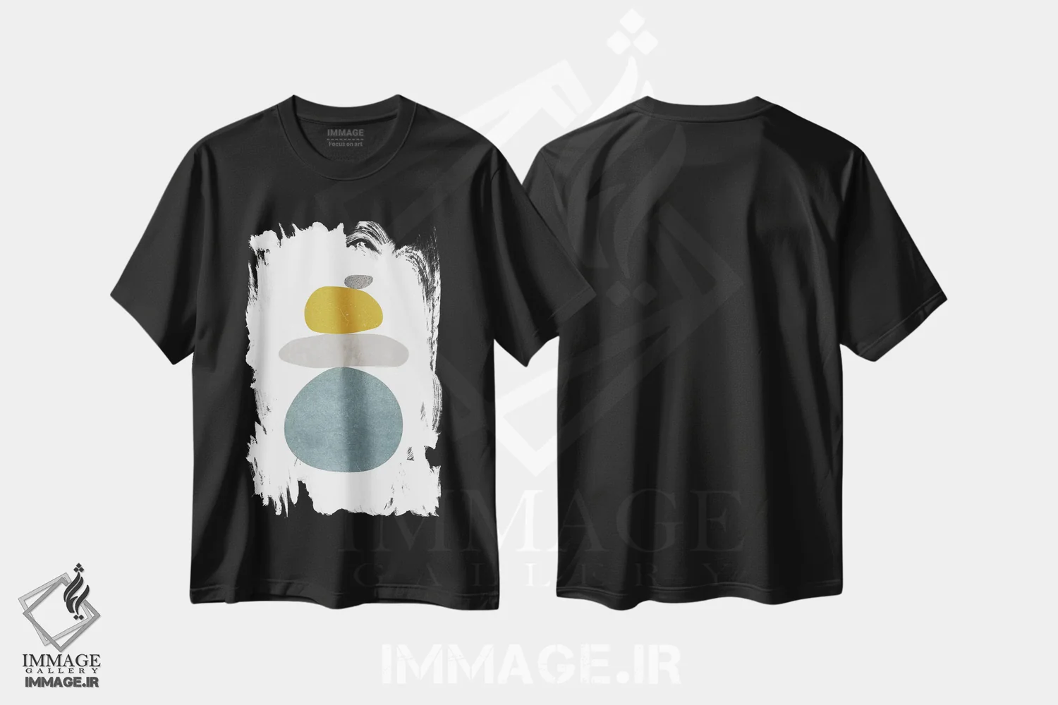 تیشرت مشکی طرح دار سنگریزه ها V اثر نووو پرینتس | immage.ir