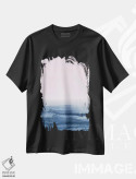 تیشرت مشکی طرح دار چشم انداز آبرنگی X اثر نووو پرینتس | فروشگاه ایماژ