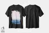 تیشرت مشکی طرح دار چشم انداز آبرنگی X اثر نووو پرینتس | فروشگاه ایماژ