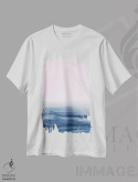 تیشرت سفید طرح دار چشم انداز آبرنگی X اثر نووو پرینتس | immage.ir