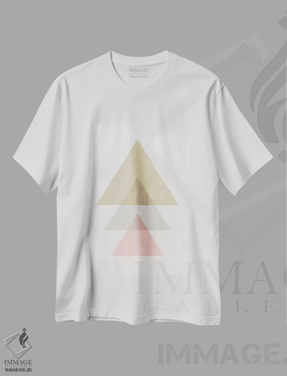 تیشرت سفید طرح دار مثلث ها اثر نووو پرینتس | immage.ir