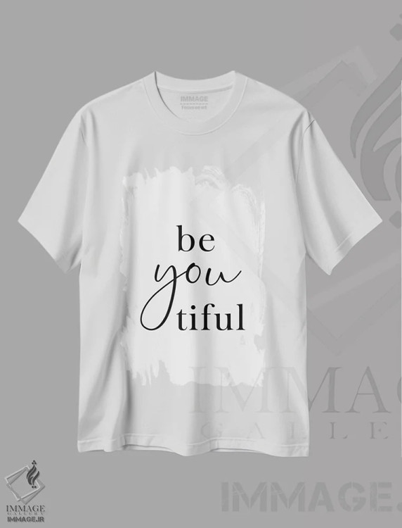 تیشرت سفید طرح دار زیبا باش، تایپوگرافی اثر نووو پرینتس | immage.ir