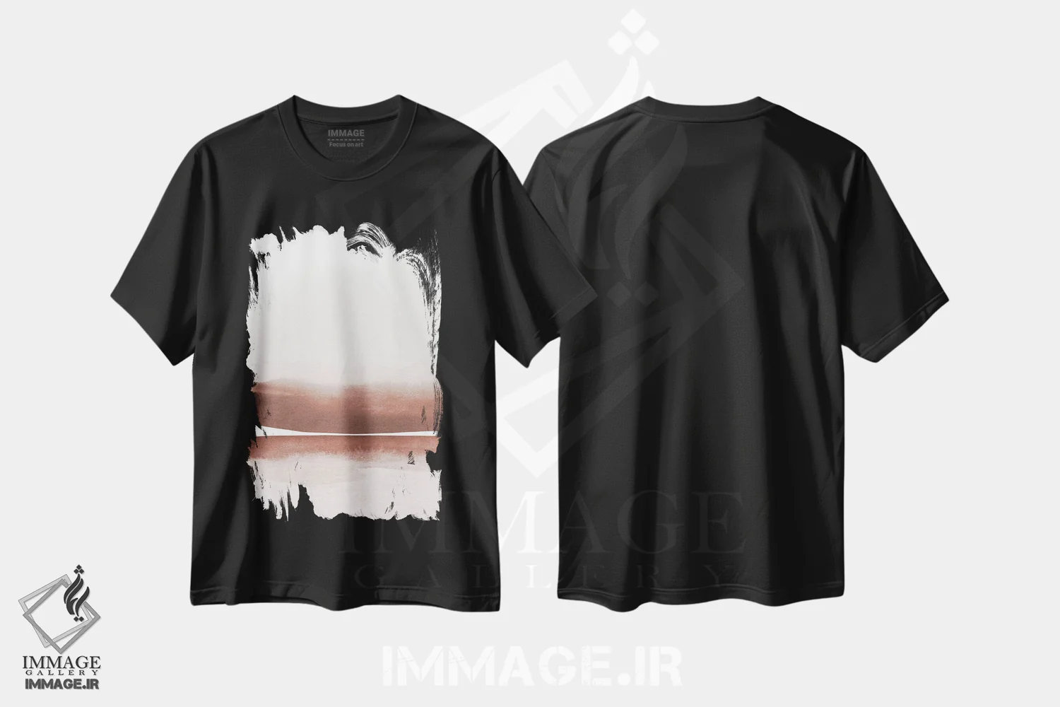تیشرت مشکی طرح دار منظره آبرنگی شماره ۱۸ بخش ۱ از ۲ اثر نووو پرینتس | فروشگاه ایماژ