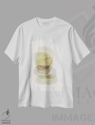 تیشرت سفید طرح دار انتزاع آبرنگی شماره ۱ اثر نووو پرینتس | فروشگاه ایماژ