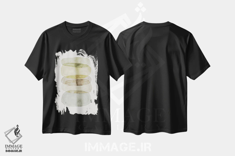 تیشرت مشکی طرح دار انتزاع آبرنگی شماره ۵ اثر نووو پرینتس | immage.ir