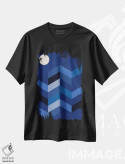 تیشرت مشکی طرح دار منظره هندسی با ماه کامل اثر نووو پرینتس | immage.ir