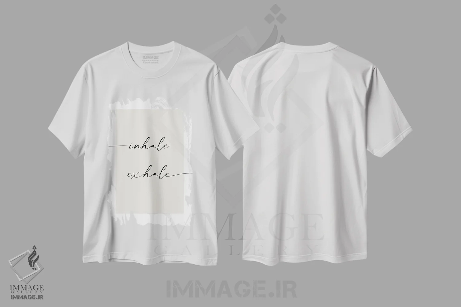 تیشرت سفید طرح دار دم و بازدم، مینیمالیسم اثر نووو پرینتس | فروشگاه ایماژ