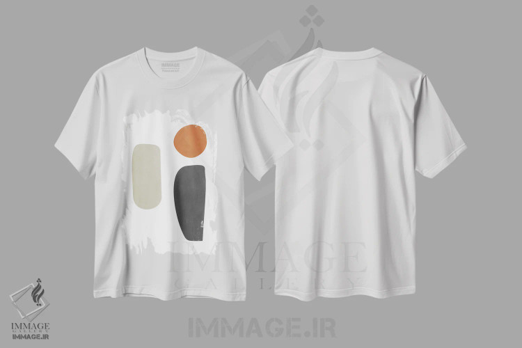 تیشرت سفید طرح دار انتزاع گواش شماره ۲ اثر نووو پرینتس | immage.ir