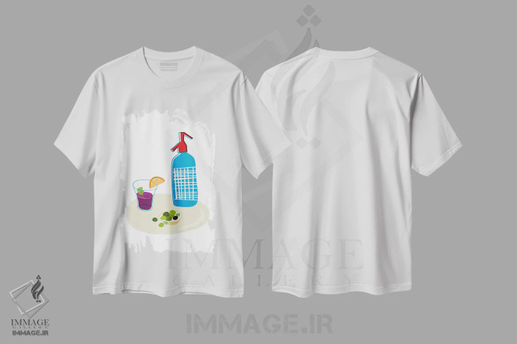 تیشرت سفید طرح دار اپریتیف ایتالیایی، تزئینی اثر نووو پرینتس | فروشگاه ایماژ