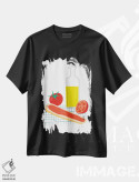 تیشرت مشکی طرح دار نان اسپانیایی با گوجه فرنگی، هنر فاخر معاصر اثر نووو پرینتس | فروشگاه ایماژ