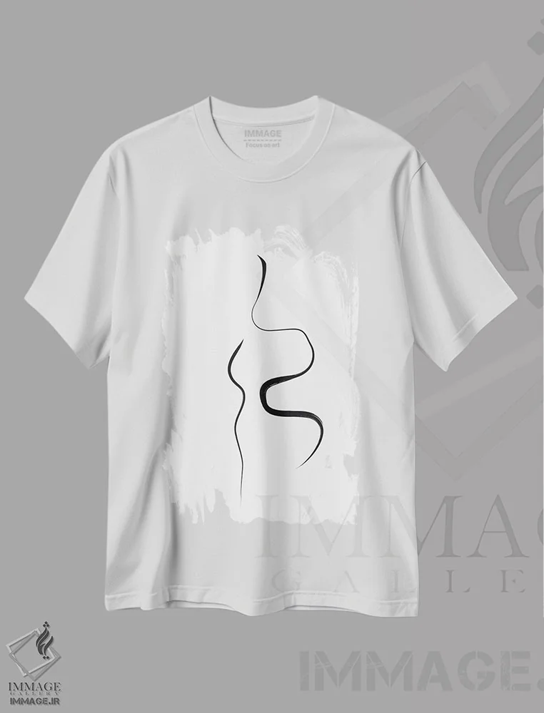 تیشرت سفید طرح دار ردپاها ۱ اثر نووو پرینتس | immage.ir