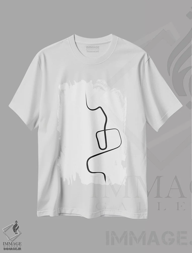 تیشرت سفید طرح دار ردپاها ۳ اثر نووو پرینتس | immage.ir
