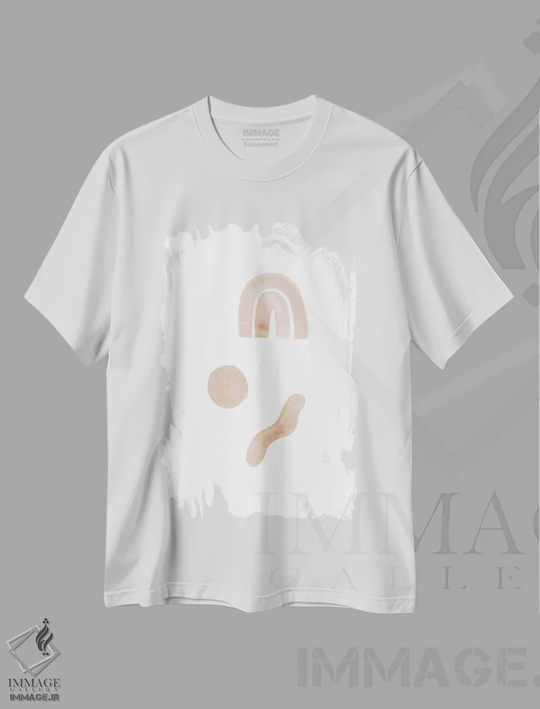 تیشرت سفید طرح دار ترکیب انتزاعی آبرنگ ۱، آبستره اثر نووو پرینتس | فروشگاه ایماژ