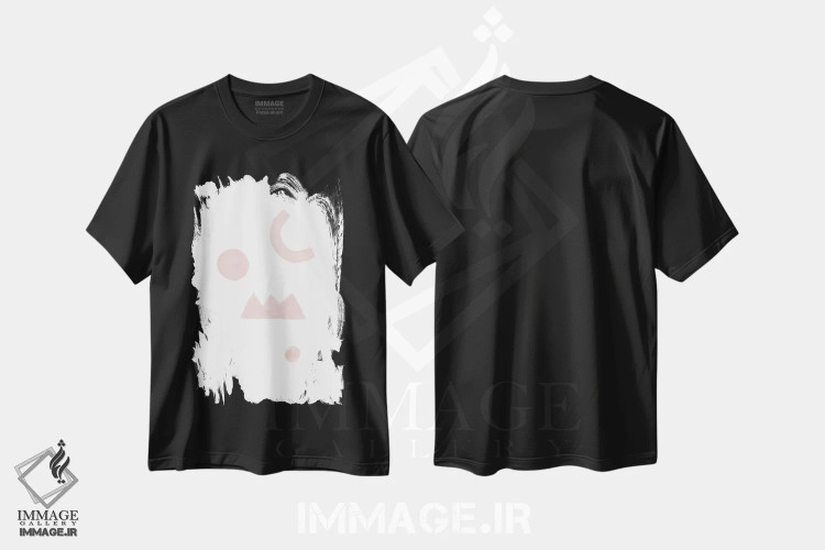 تیشرت مشکی طرح دار ترکیب انتزاعی آبرنگ ۳، آبستره اثر نووو پرینتس | immage.ir