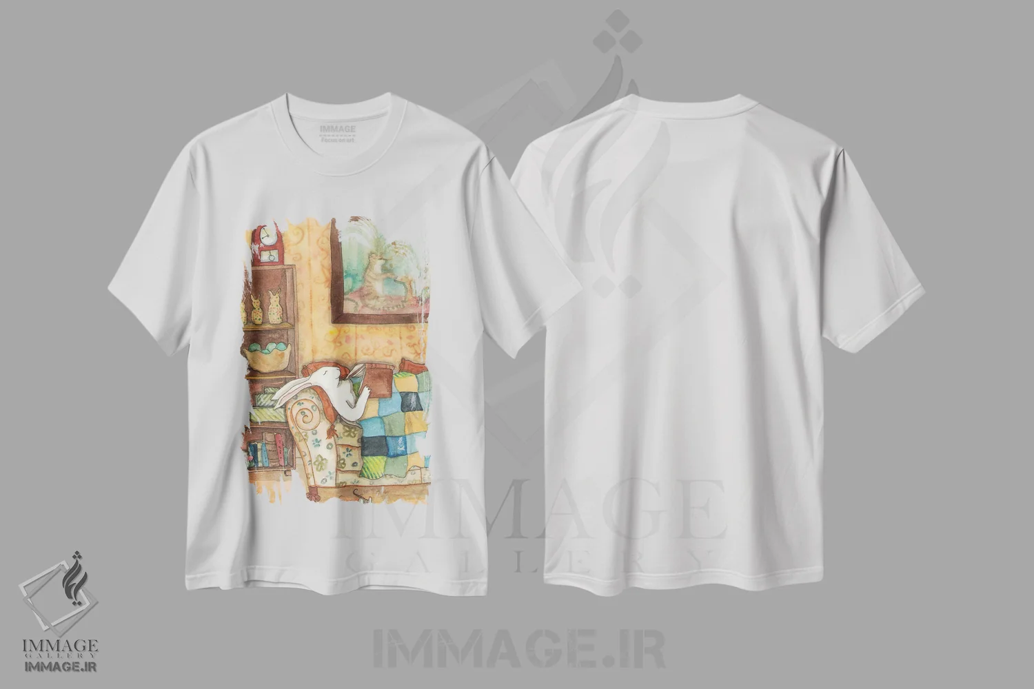 تیشرت سفید طرح دار یک کتاب خوب، مدیوم اثر نکیشا واندرووِن | فروشگاه ایماژ