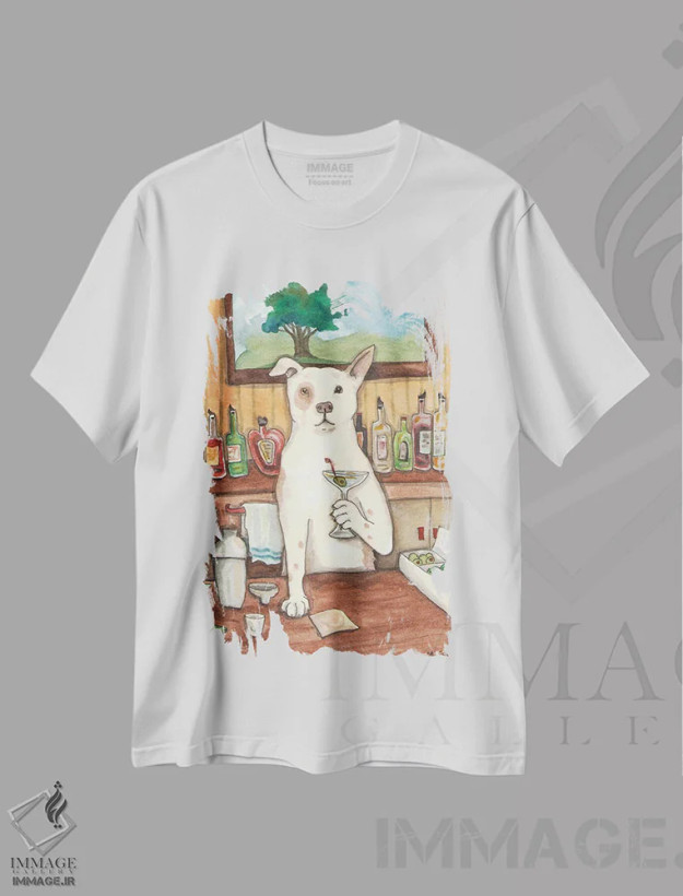 تیشرت سفید طرح دار مو یا نوشداروی سگ، مدیوم اثر نکیشا واندرووِن | فروشگاه ایماژ