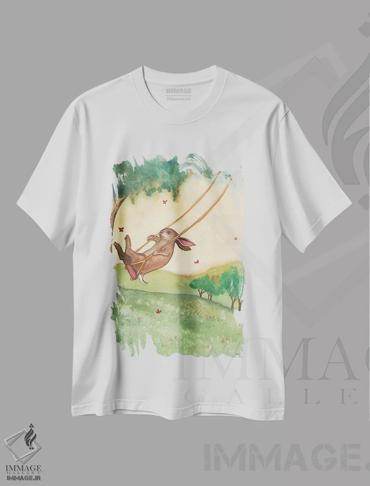 تیشرت سفید طرح دار تاب تابستانی، مدیوم اثر نکیشا واندرووِن | فروشگاه ایماژ