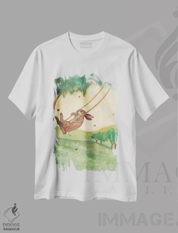 تیشرت سفید طرح دار تاب تابستانی، مدیوم اثر نکیشا واندرووِن | فروشگاه ایماژ