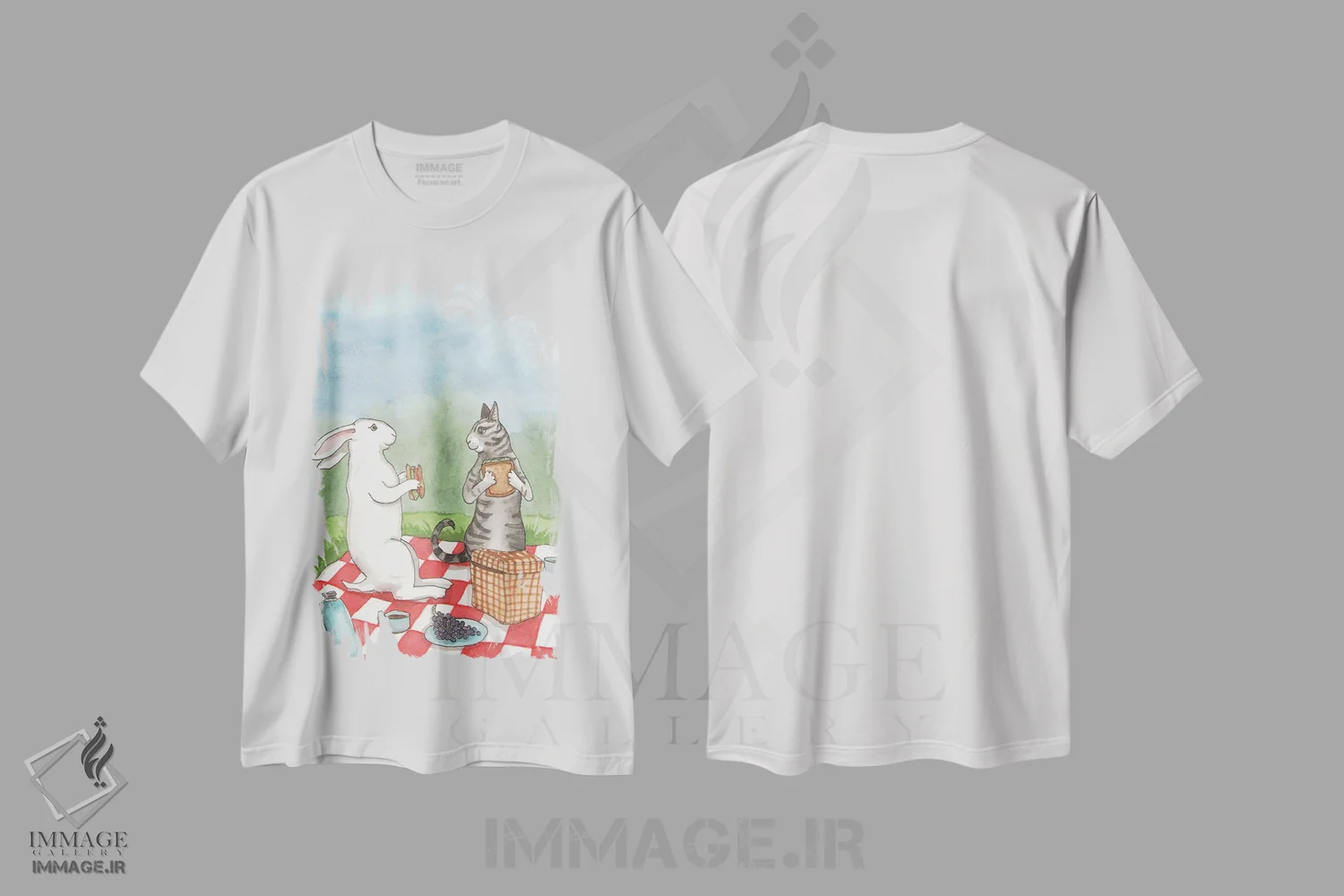 تیشرت سفید طرح دار پیک نیک با گربه، مدیوم اثر نکیشا واندرووِن | immage.ir