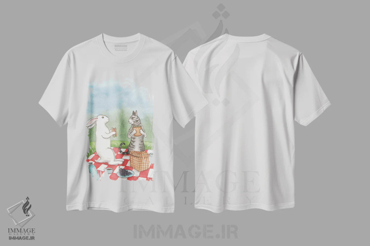 تیشرت سفید طرح دار پیک نیک با گربه، مدیوم اثر نکیشا واندرووِن | immage.ir