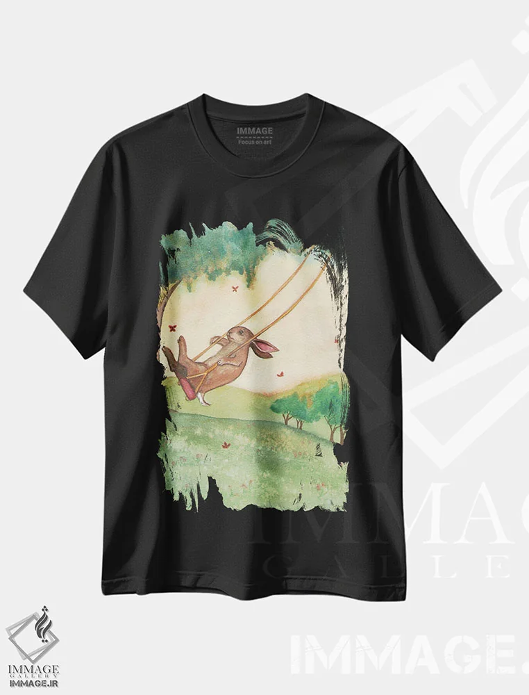 تیشرت مشکی طرح دار تاب تابستانی، مدیوم اثر نکیشا واندرووِن | immage.ir