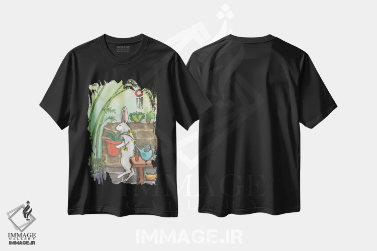 تیشرت مشکی طرح دار باغ بامبو، مدیوم اثر نکیشا واندرووِن | فروشگاه ایماژ