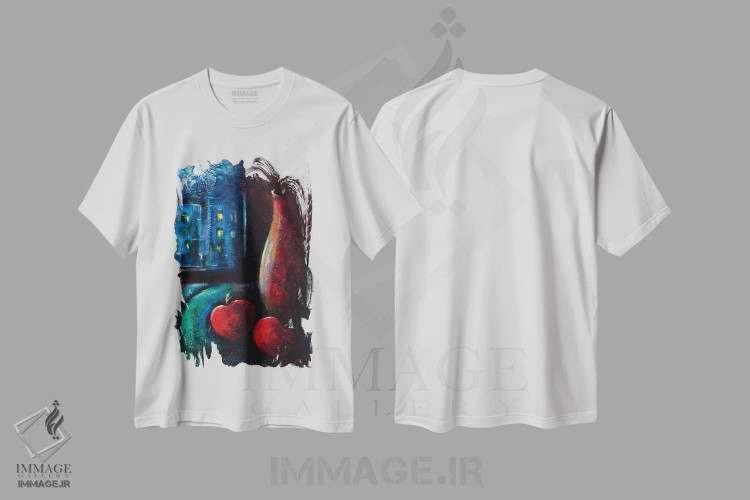 تیشرت سفید طرح دار مالیخولیا، دکور معاصر اثر نوویک | فروشگاه ایماژ