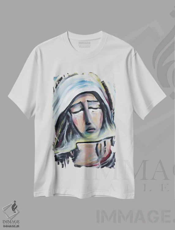 تیشرت سفید طرح دار سوگواری، هنر فاخر معاصر اثر نوویک | immage.ir