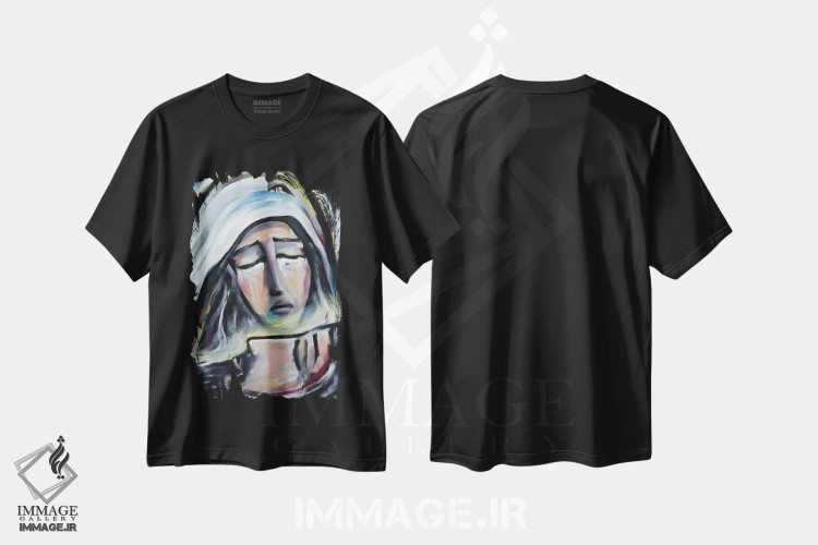 تیشرت مشکی طرح دار سوگواری، هنر فاخر معاصر اثر نوویک | فروشگاه ایماژ