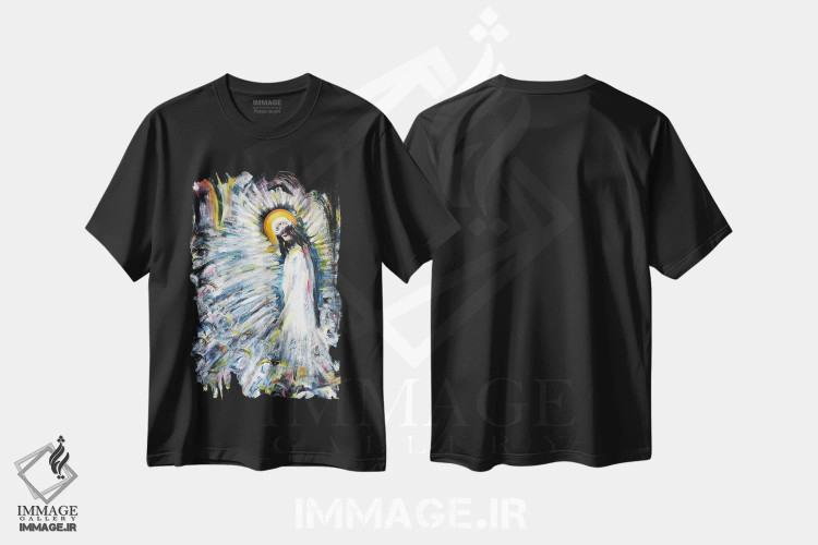 تیشرت مشکی طرح دار درخشان، هنر فاخر معاصر اثر نوویک | فروشگاه ایماژ