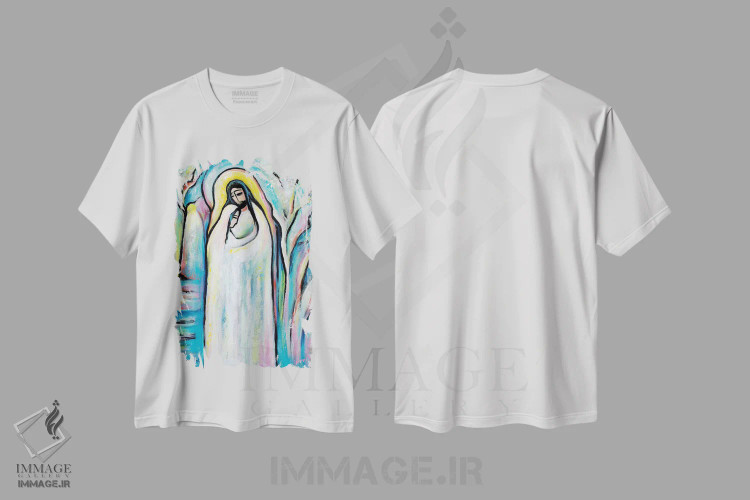 تیشرت سفید طرح دار فرزند محبوب، هنر فاخر معاصر اثر نوویک | فروشگاه ایماژ