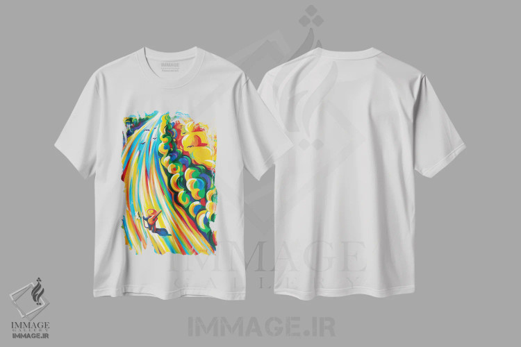 تیشرت سفید طرح دار جاده ای به سوی آسمان، دکور معاصر اثر نوویک | immage.ir