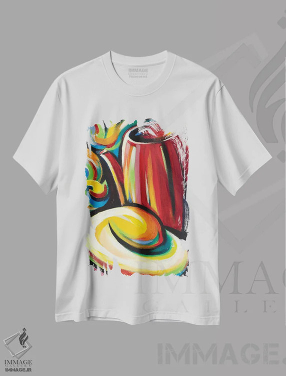 تیشرت سفید طرح دار طبیعت بی جان ۲، دکور معاصر اثر نوویک | immage.ir