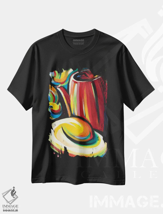 تیشرت مشکی طرح دار طبیعت بی جان ۲، دکور معاصر اثر نوویک | فروشگاه ایماژ