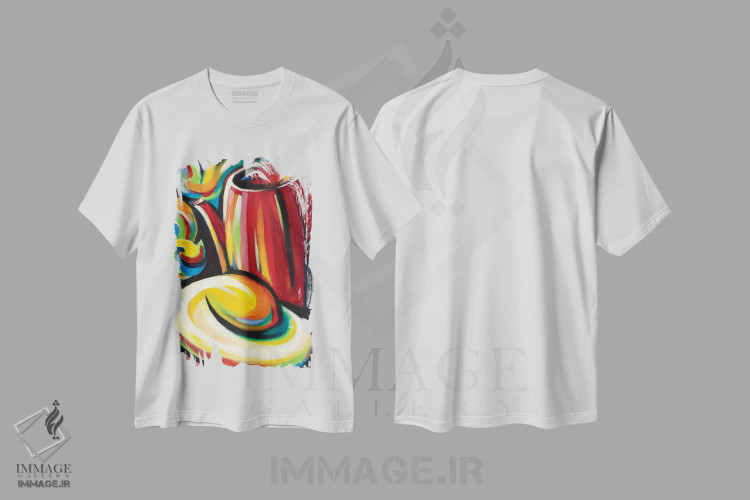 تیشرت سفید طرح دار طبیعت بی جان ۲، دکور معاصر اثر نوویک | immage.ir