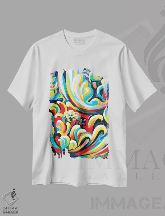 تیشرت سفید طرح دار دو زیبایی اثر نوویک | immage.ir