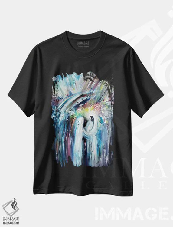 تیشرت مشکی طرح دار جشن احساسات، آبستره اثر نوویک | immage.ir